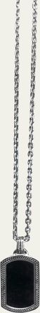 Jan Leslie Mens Onyx Dog Tag Necklace, 20