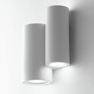 Luce-Ambiente-Design Banjie White Paintable Plaster Wall Lamp with Bi-emission Light 21x9x16 cm