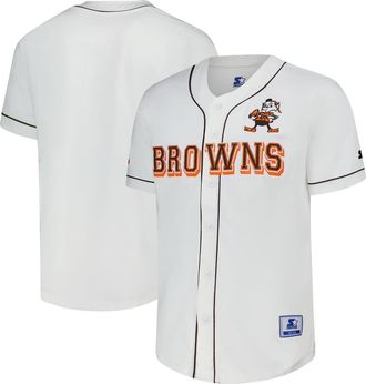 Starter Mens Starter White Cleveland Browns Relay Vintage Full-Button Baseball Jersey at Nordstrom, Size Xx-Large