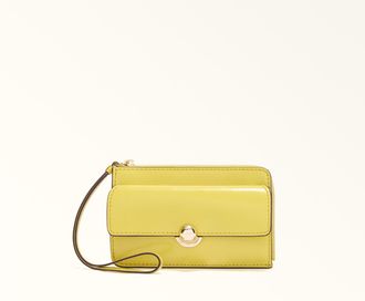Furla Sfera Card Case M Museum Yellow Yellow Calf Leather Woman