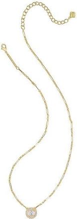 Kendra Scott Bella Short Pendant Womens Necklace Womens Necklace Gold White CZ, Brass/Cubic Zirconia
