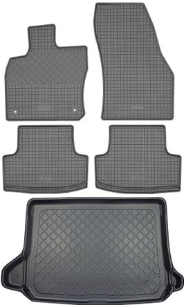 OEM Audi Q2 Ga Suv (5 Puertas) Desde 10/2016 Set - Alfombrillas De Goma Para Coche + Alfombrilla Para Maletero