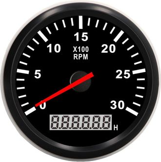 OEM Tac&oacute;metro De 85 Mm/3,35 Pulgadas, 3000 Rpm, Resistente Al Agua Ip67, Con Contador De Horas Lcd Y Retroiluminaci&oacute;n Roja Para Coche, Cami&oacute;n O Barco