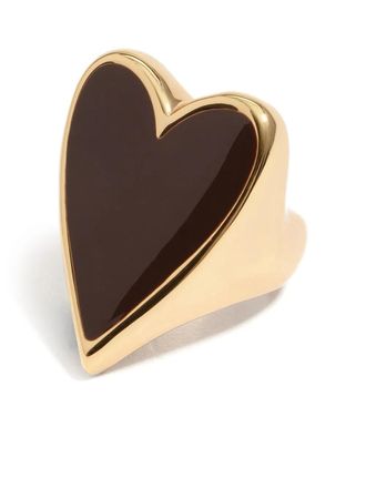 Bimba & Lola heart ring - women - Brass/Enamel - 54.4 - Gold