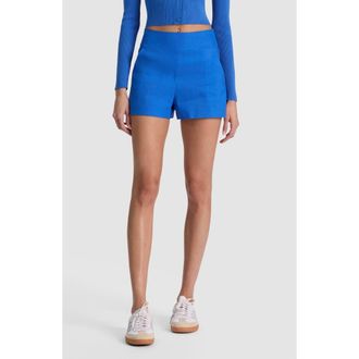 Alice & Olivia Donald High Waist Shorts in Blue Iris at Nordstrom, Size 10