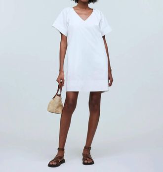 Madewell V-Neck Mini Shirtdress In Eyelet White