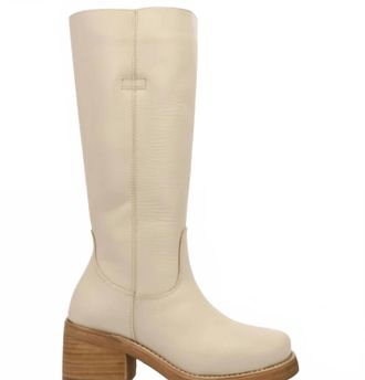 Dingo Womens Vagabond Leather Boot In White