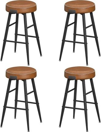Vasagle 4 taburetes de bar de altura de 63 cm de color marr&oacute;n