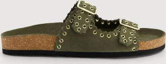 Hartford Womens Ema Sandals In Army Green
