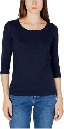 Street One Top met 3/4 mouwen en ronde hals - Dames - Tops - Blauw - Maat: S