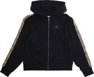 Burberry Kids Sweatshirts, male, Black, 10 Y, Kids Black Jumpers with Clyde Check Tape