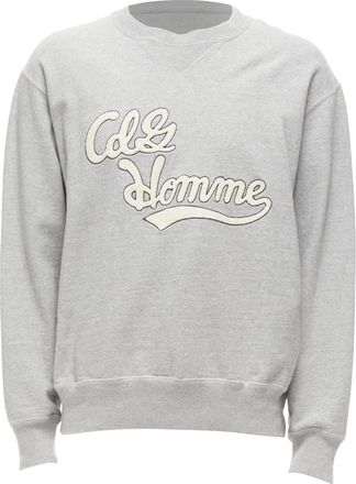 Comme Des Gar&ccedil;ons COMME DES GARCONS 2021 grey cotton white logo varsity sweatshirt M