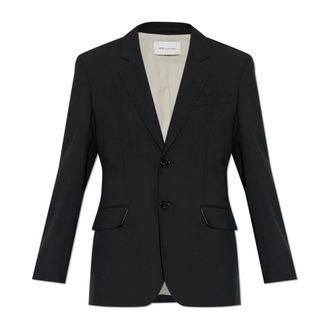 Ami Blazers, female, Black, Size: 3XS New Wool Straight Single-Breasted Jacket