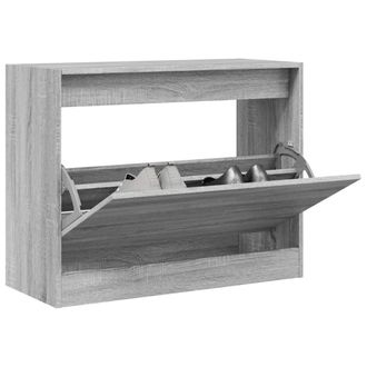 vidaXL Vidaxl - Zapatero De Madera De Ingenier&iacute;a Gris Sonoma 80x34x63 Cm