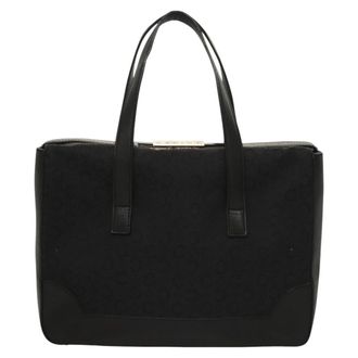 Celine C Macadam Handbag Canvas Black Canvas Handbag (Pre-Owned)