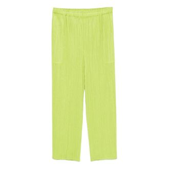 Issey Miyake Pants - Dames - Vrijetijds broeken - Groen - XL - Broeken