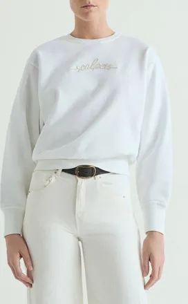 Scalpers Sweatshirt with embroidered details in White at Nordstrom, Size X-Small