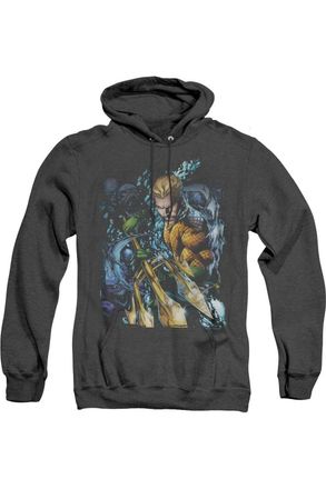 Gildan Justice League of America Aquaman 1 Adult Heather Hoodie / Hooded Sweatshirt