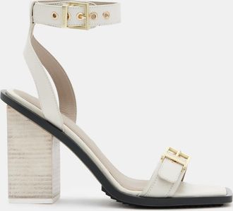 AllSaints Womens Cow Leather Pamela Leather Heel Sandals, Size: 7