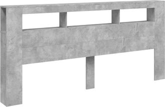 vidaXL Led Headboard Concrete Grey 220x18.5x103.5 cm Engineered Wood Vidaxl