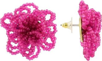 Lott. Gioielli Glassberry Knotted Beaded Statement Earrings in Berry Pink at Nordstrom