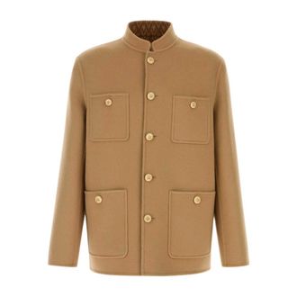 Valentino Garavani Wool Blend Jacket - male - Valentino Garavani - Blazers - Brown - XL - Jackets
