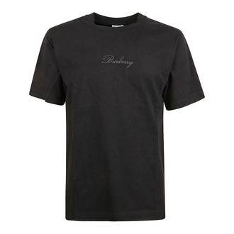 Burberry T-Shirts, male, Black, Size: S Logo Cotton T-shirt
