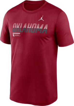 Nike Jordan Mens Oklahoma Sideline Legend Jordan Brand Dri-FIT College T-Shirt in Red | 0JTI69WOKN-7SB