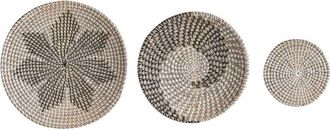 Beliani Beliani - Conjunto De 3 Platos Decorativos De Hierba Marina Hechos A Mano Natural Claro Cantho