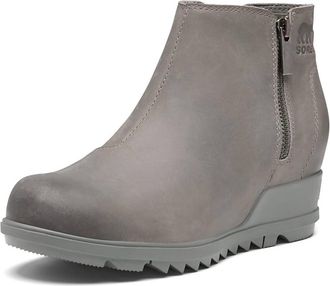 Sorel Womens Evie Zip-Up Boot In Quarry / Sea Salt