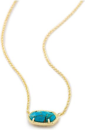 Kendra Scott Elisa Gold Pendant Necklace - Bronze Veined Turquoise