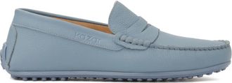 Kazar Blauwe heren leren mocassins - Heren - Loafers - Blauw - 46 EU - Leer - Schoenen