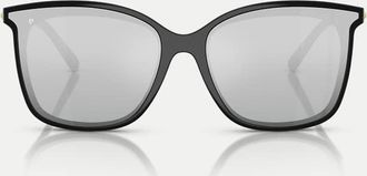 Michael Kors occhiali da sole Zermatt quadrati polarizzati con lenti specchiate argento in nero