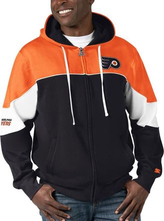Starter Mens Starter Black/Orange Philadelphia Flyers Power Forward Full-Zip Hoodie at Nordstrom, Size Small