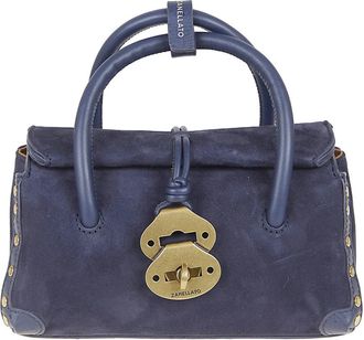 Zanellato Dotta Baby Bag - Dames - Handtassen - Blauw - ONE Size - Leer - Tassen