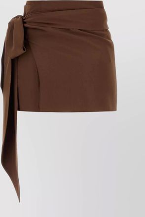 Prada silk wrap mini skirt