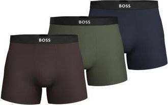 BOSS Assorted 3-Pack Stretch Cotton Boxer Briefs in Open Brown at Nordstrom, Size Xx-Large