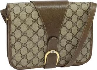 Gucci Pre-owned Leather gucci-bags - Dames - Vintage Schoudertas - Beige - ONE Size - Leer - Vintage