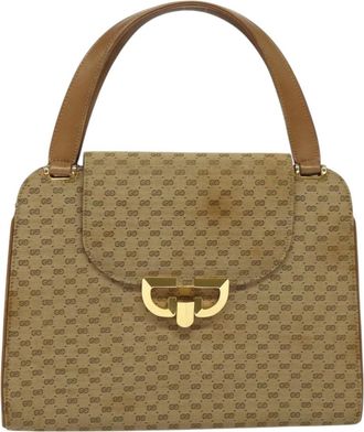 Gucci Micro Small Gg Canvas Beige Canvas Handbag (Pre-Owned)