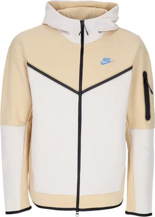 Nike Tech Fleece Hoodie met Volledige Rits - Heren - Trainingsjackets - Beige - M - Katoen - Fitness