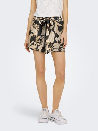 Only Shorts ONLY ONLNOVA LIFE VIS JASMIN SHORTS AOP, Damen, Gr. XS (34), N-Gr, schwarz aop:503 untaimed leaves, Web, Obermaterial: 100% Viskose, bedruckt, 