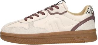 Maruti Schoenen, Dames, Beige, 42 EU, Leer, Yale Sneakers Laag
