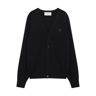 Ami De Coeur Cardigan - male - Ami Paris - Cardigans - Blue - XL - Knitwear