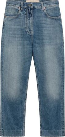 Valentino Garavani Straight Leg Jeans - Dames - Regular Fit Jeans - Blauw - W28 - Katoen - Jeans