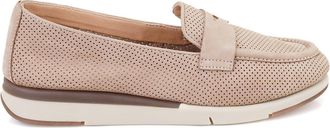 Desa Womens Leather Platform Slip-Ons - Synthetic Sole, Breathable | Beige - 38