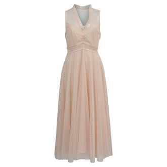 Sandro Cassy Midi Dress in Pink Polyester