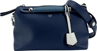 Fendi Fendi Blue Calfskin By The Way Medium Crossbody (Authentic Pre-Loved)