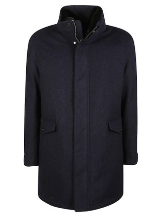 Montecore Black High Collar Virgin Wool Down Coat