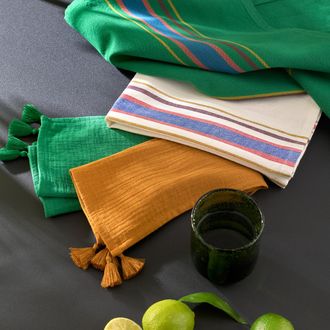 La Redoute Interieurs Set theedoeken in geverfd-geweven katoen, Djebel