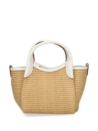 Emporio Armani Woven Straw Tote Bag - Tan